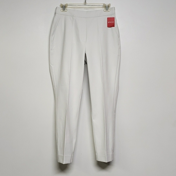SPANX Silver Lining Slim Straight Classic White Pants Women's Size Medium - Picture 4 of 16
